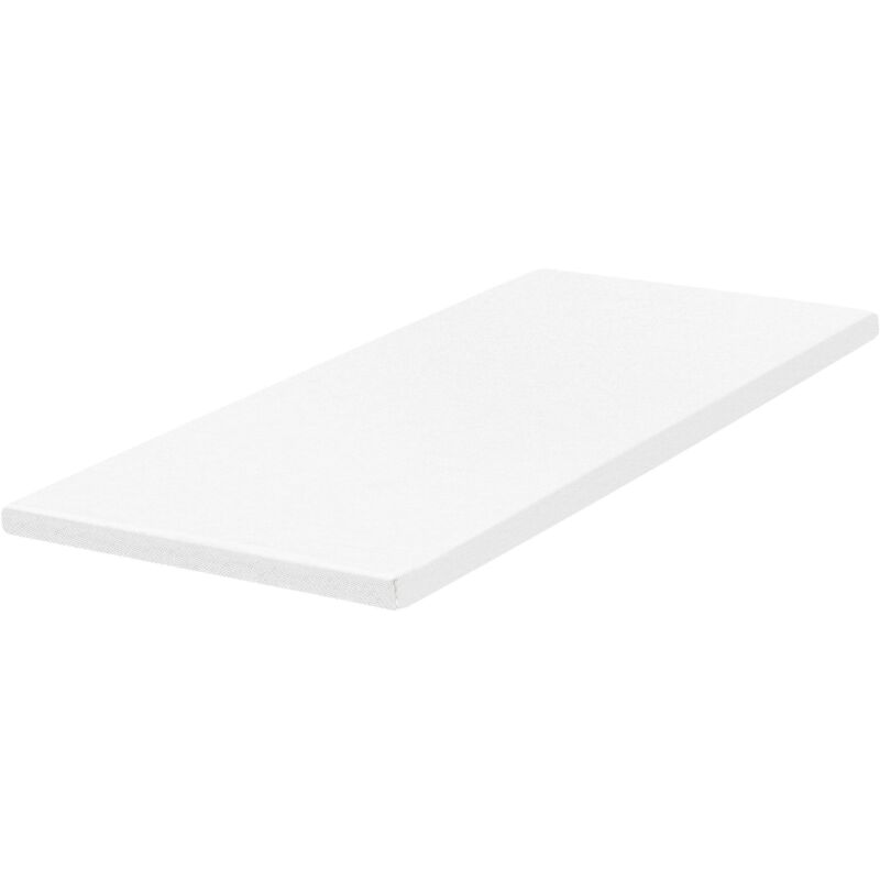 Beliani - Matratzentopper Weiß PU-Schaum 90 x 200 cm Polyester Bezug Komfort Schaumtopper