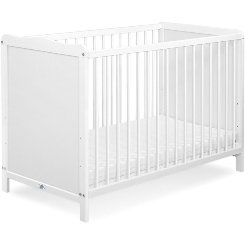 Matteo Holz-Babybett weiß 120x60cm mit durchgehender Front