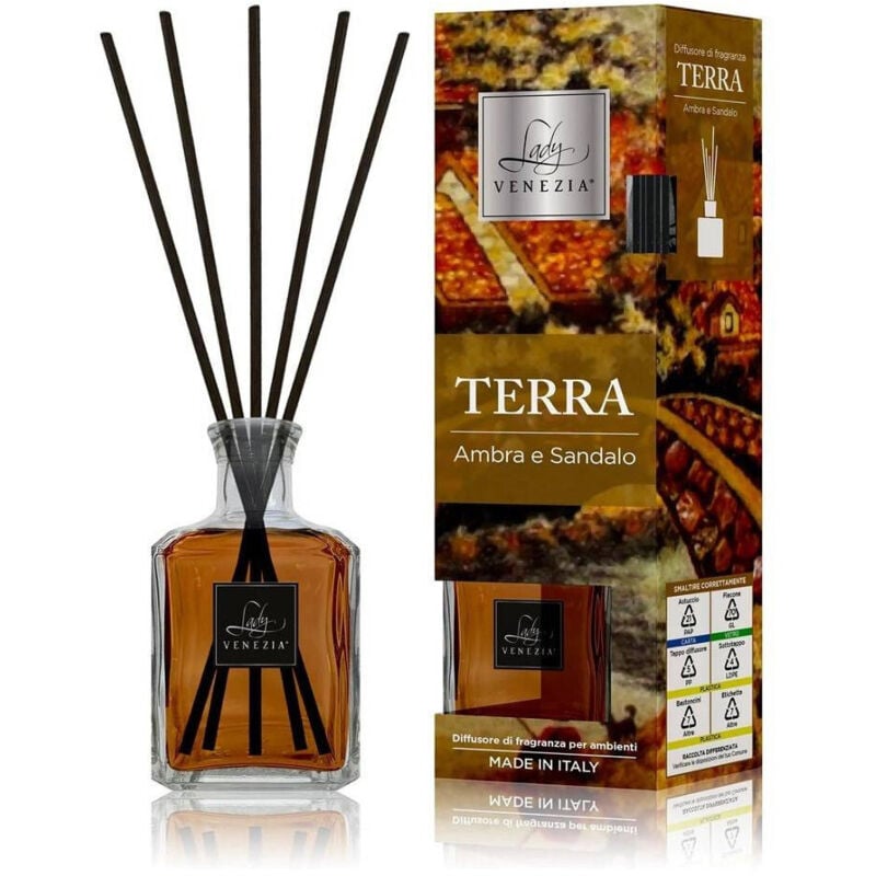 Trade Shop Traesio - Trade Shop - maxi diffusore love cubo mit bastoncini fragrance terra ambra und sandalo 250ML -