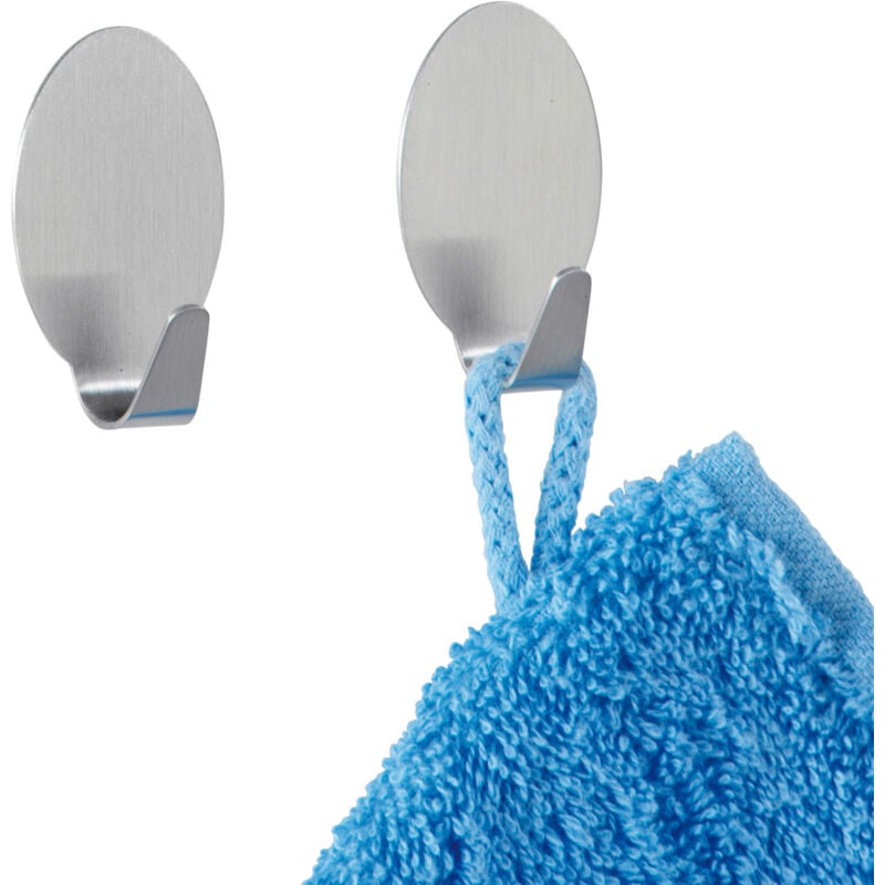 2er Set Haken Kleider Wand Garderoben Selbstklebend Befestigung Maxi Matt - silber matt - Wenko