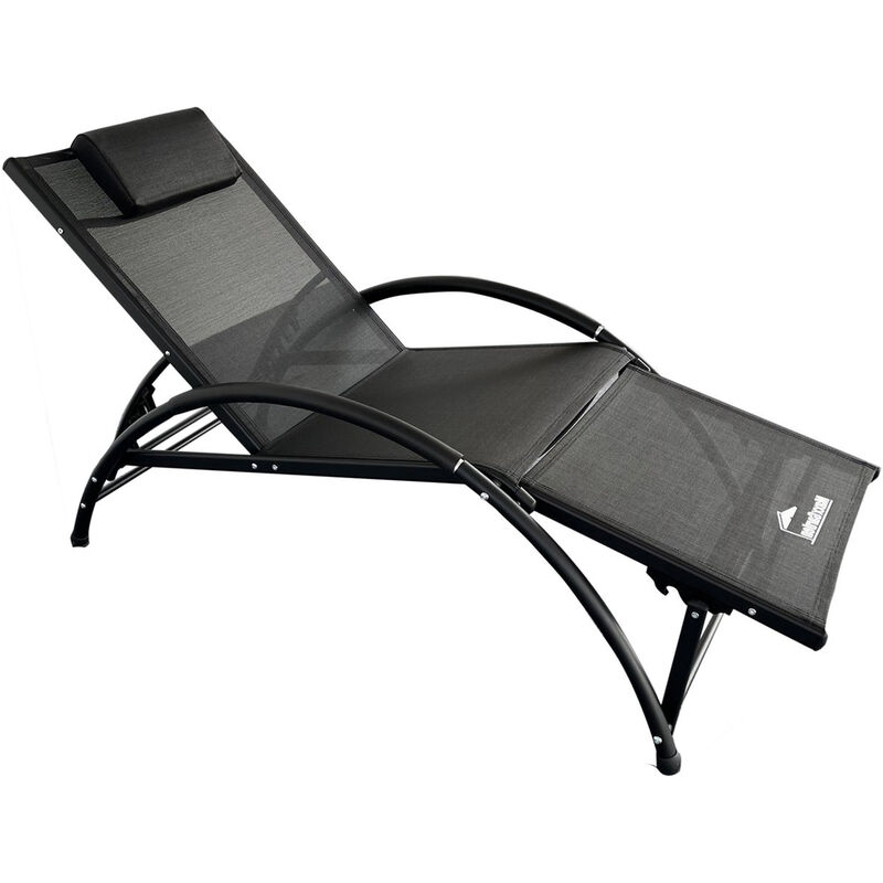 MaxxGarden Relaxliege Garten - Sonnenliege - Liegestuhl Garten - Rückenlehne verstellbar - Schwarz