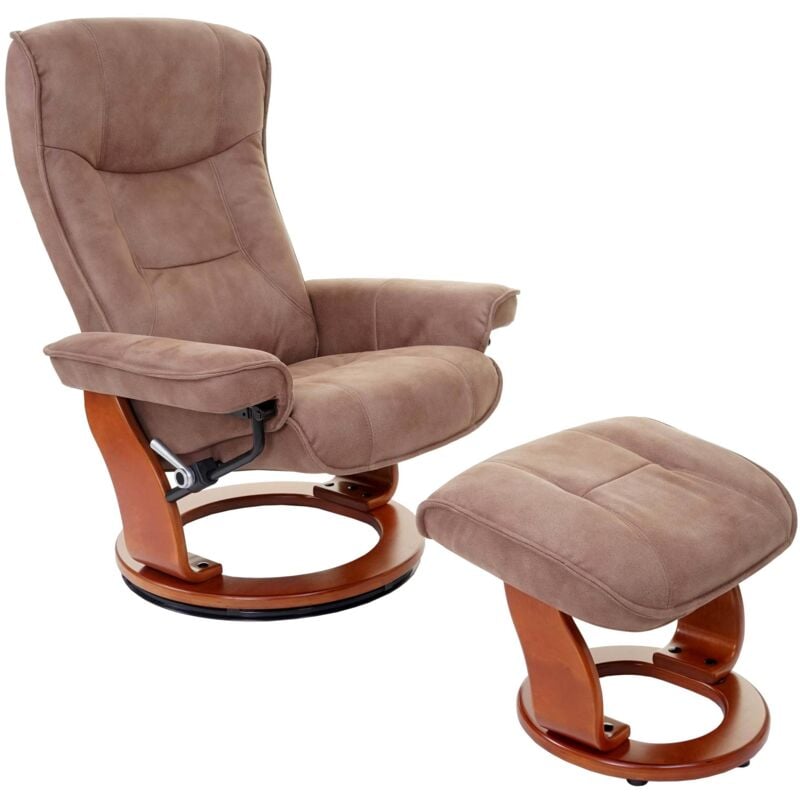 Mca Relaxsessel Halifax, Fernsehsessel Hocker, Stoff/Textil 130kg belastbar antikbraun, honigfarben