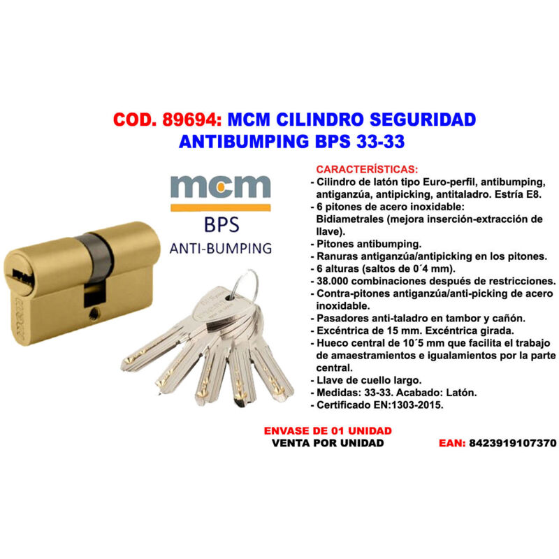Anti-Bumping-Sicherheitszylinder bps 33-33 - MCM