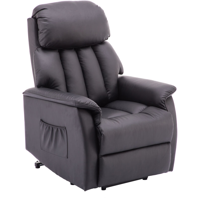 M Mcombo Elektrisch Aufstehhilfe Fernsehsessel Relaxsessel elektrisch verstellbar, Kunstleder, schwarz 7299