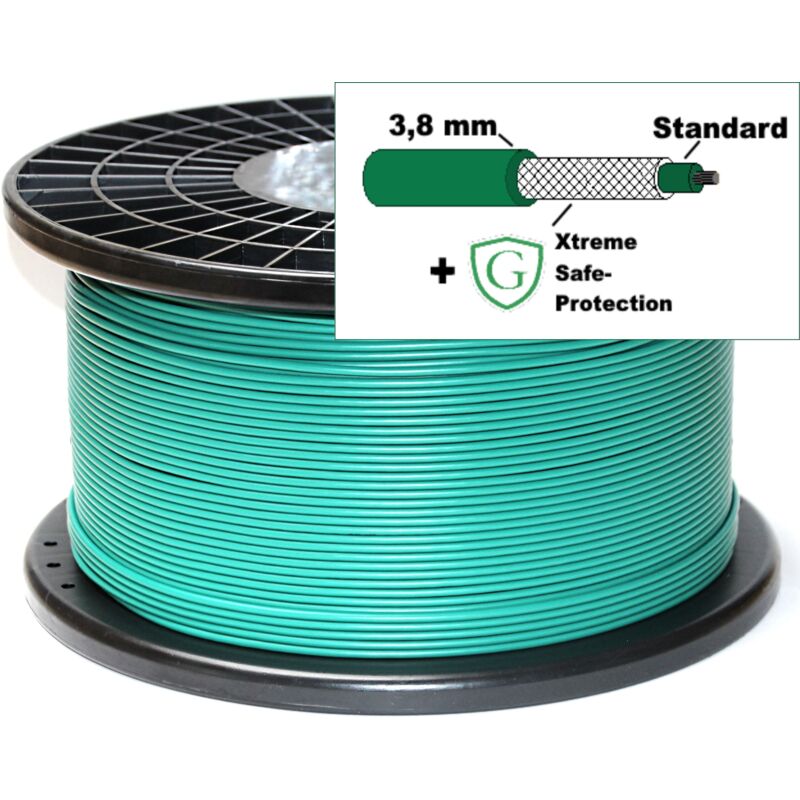 Medion MD 19727 ® kompatibles Sicherheits Kabel + XTREME SAFE-PROTECTION Ummantelung - Mähroboter Begrenzung Schutz Draht - Kabelrolle - Ø3,8mm - HQ