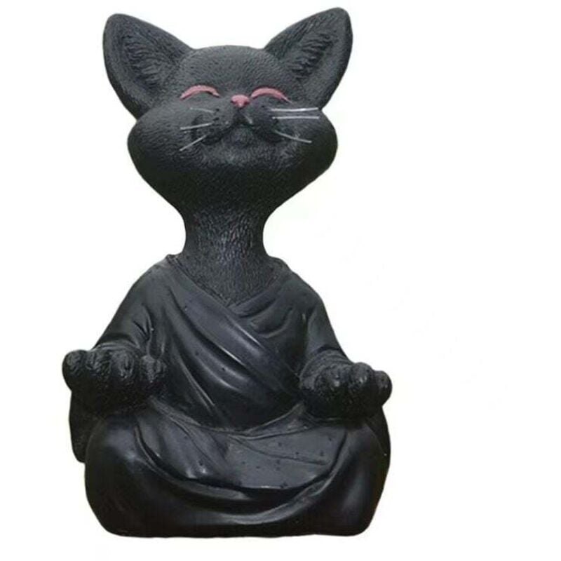 Meditationsstatue, Katzenstatue, Zen-Yoga-Dekoration, Figur, Kunstharz, Meditation, Yoga-Dekoration, Feng-Shui-Ornament, Skulptur, Sammlung,