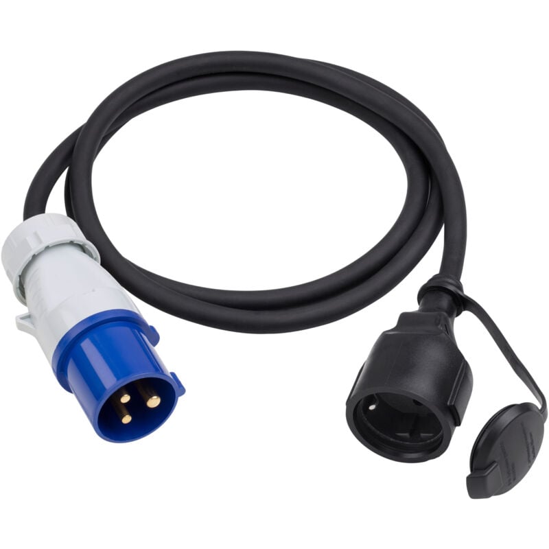 Meister - CEE-Adapterleitung - 1,5 m Kabel - CEE-Stecker & Schutzkontakt-Kupplung - Robuste Gummileitung H07RN-F3G 2,5 mm² - 16 a / 230 v - IP44
