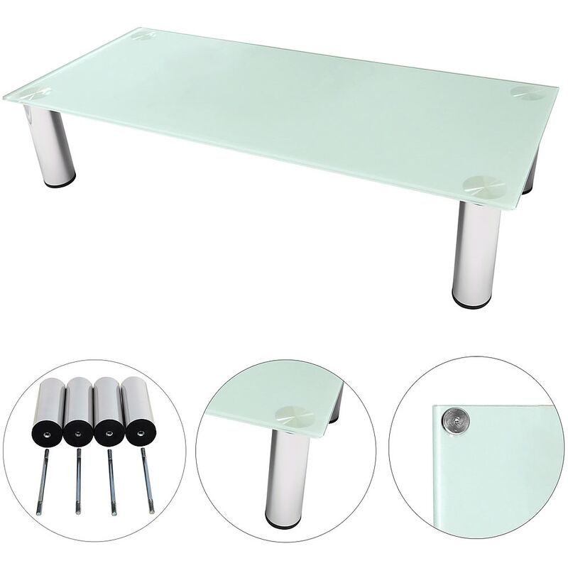 Melko - Glasaufsatz für tv Bildschirmerhöhung Glas Monitorerhöhung Notebookständer Fernseherhöhung 30kg belastbar