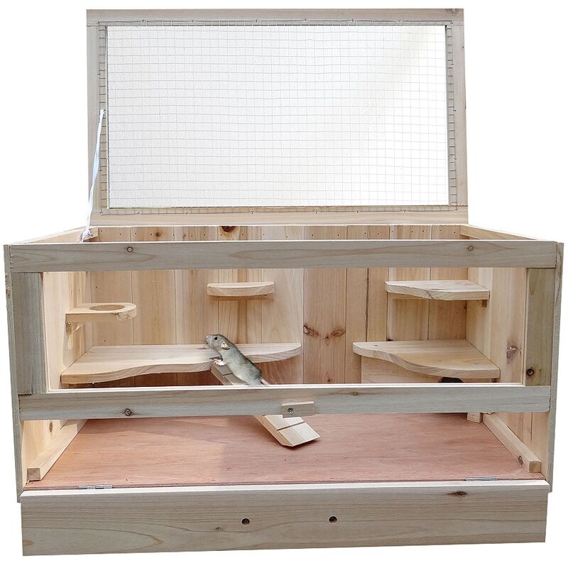 Melko Nagerheim Nagerkäfig Kleintierkäfig Holzstall Kleintiergehege Stall Gehege