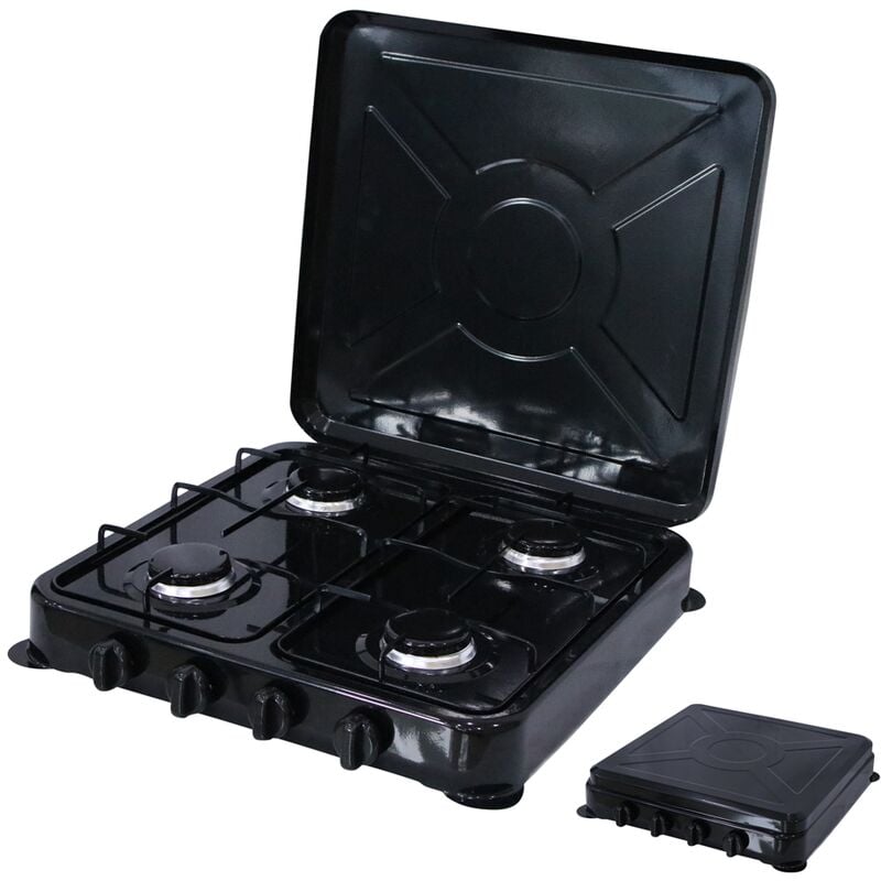 Tragbarer Gaskocher - 4-flammig - Schwarz - Melko