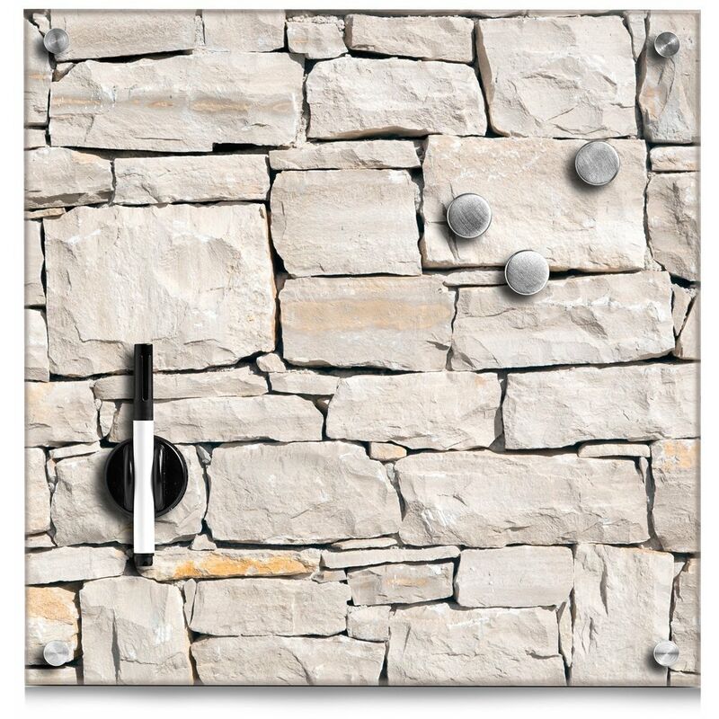 Memo Glass Board STONE, Zeller, für Notizen und Magnete