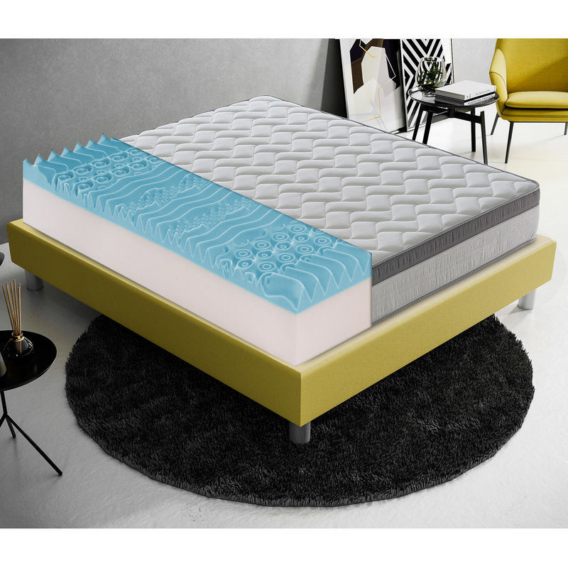Materassiedoghe - Memory Foam Matratze - 26 cm hoch - 6 cm Memory Foam - Abnehmbarer Bezug - 9 Komfortzonen - 200x200