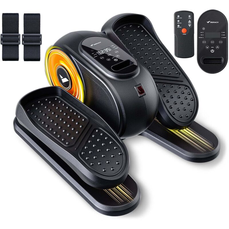 Merach - Mini Ellipsentrainer & Pedaltrainer, Untertisch Crosstrainer mit 12 Stufen, Fernbedienung, LED-Display