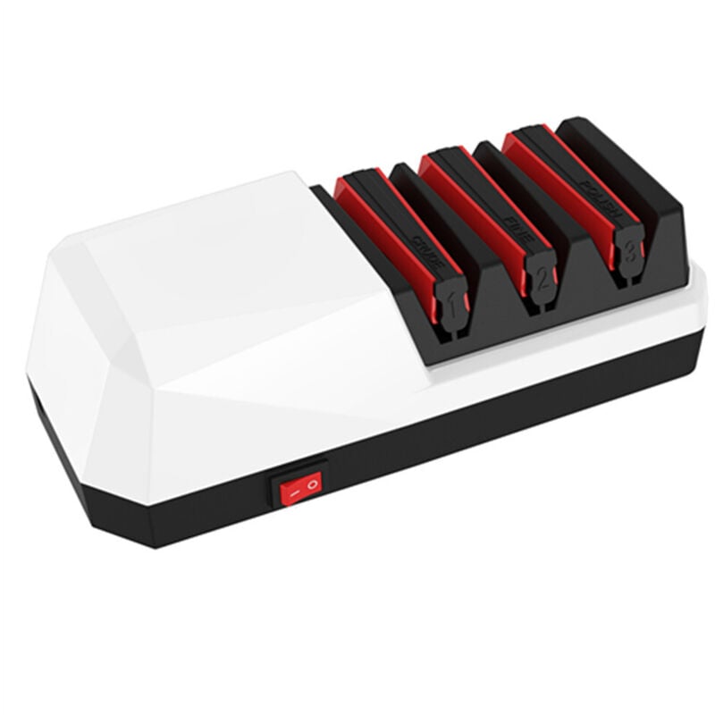 Messerschärfer Elektrisch 3-Stufiges Schärfen für Eine Perfekt Scharfe Klinge Messerschleifer Elektrisch für Schnelles und Einfaches Schärfen Messer