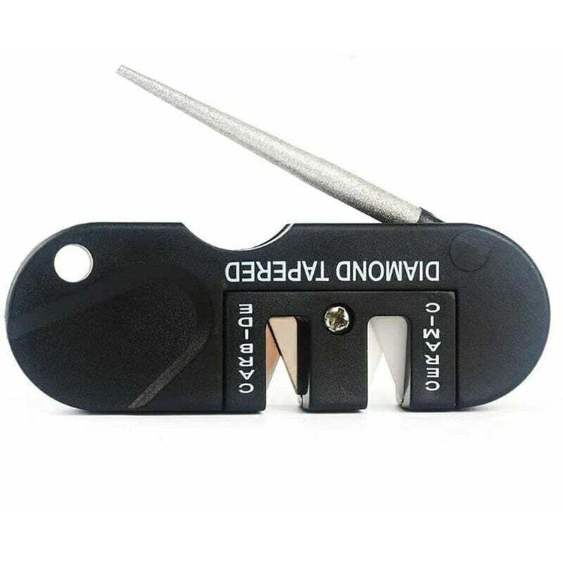 Messerschärfer, tragbarer Mini-Schärfer Wolfram Tig, faltbares Diamant-Schärfwerkzeug, Unisex-Erwachsener Outdoor Survival Jagdmesserschärfer