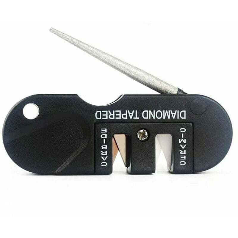 Messerschärfer, tragbarer Mini-Wolfram-WIG-Schärfer, klappbarer Diamantschärfer, Unisex Erwachsene - Outdoor-Survival-Jagdmesserschärfer