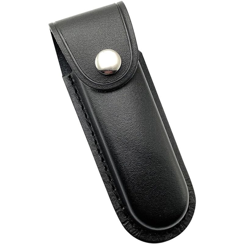 Messerscheide aus Leder, Messeretui, Jagdmesserscheide, Taschenmesserscheide mit Gürtelschlaufe mit Druckknopfverschluss für klappbares Taschenmesser