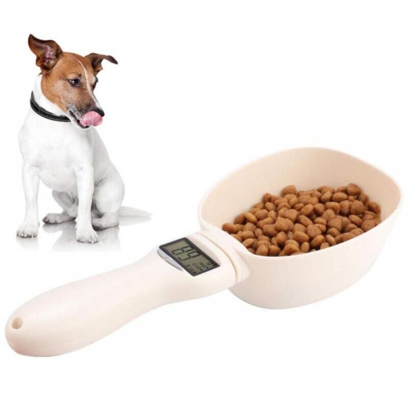 Messlöffel für Hunde und Katzen, Wiegelöffel mit LCD-Anzeige, für Hunde-, Katzen-, Kaninchen- und Vogelfutter, Nährwertwaage für Hunde- und