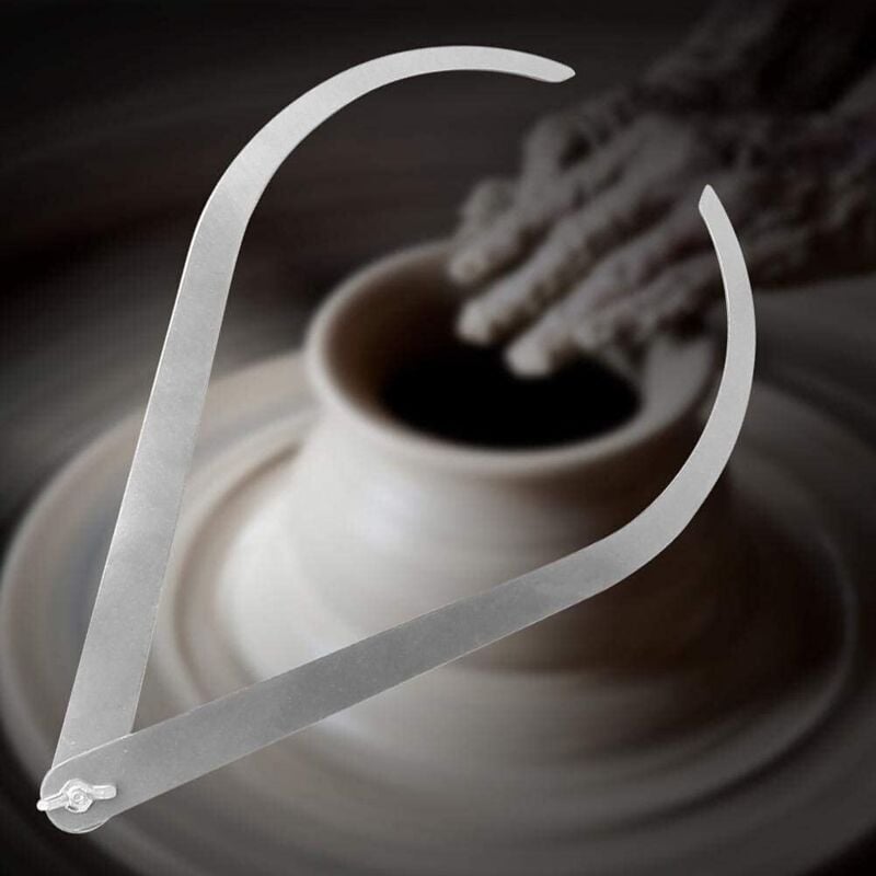 Messschieber für Keramik, abgewinkeltes Bein, Edelstahl-Messschieber, Skulptur, Keramik, Keramik, Messwerkzeug, 25,4 cm