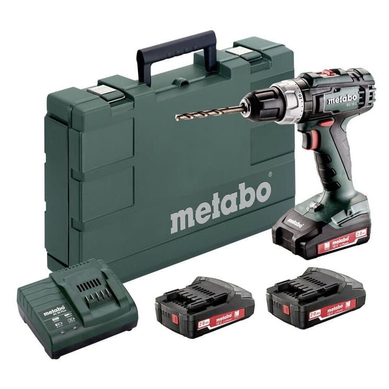 Metabo - 18V Akku-Bohrschrauber bs 18 l Set (3x2,0Ah) im Koffer 602321540