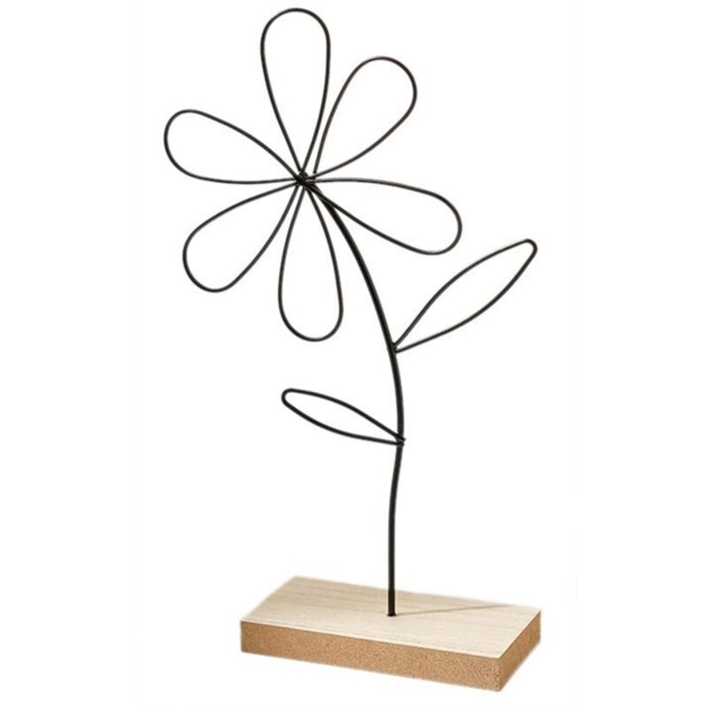 Metall-Blumen-Dekorationsständer, Blumen-Metall, Schwarzer Holzsockel, Heimdekoration