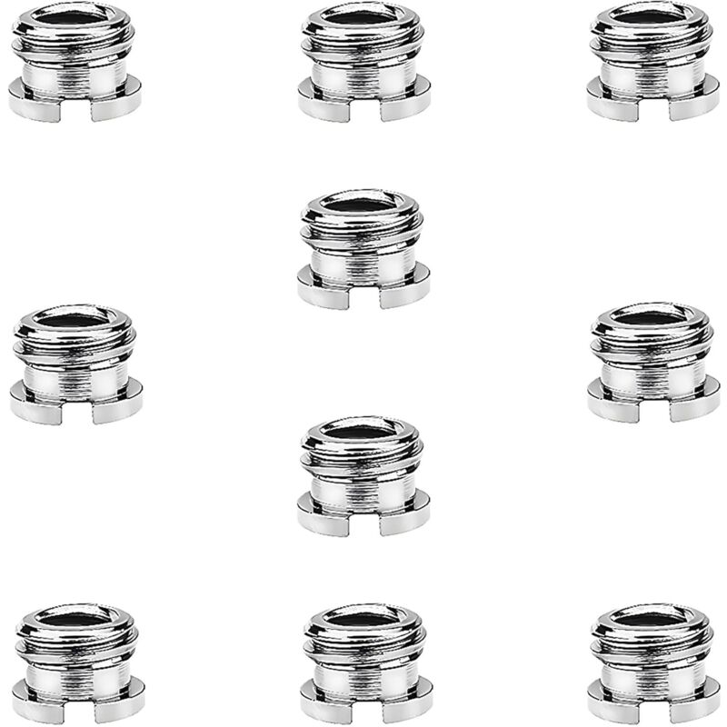Metall-Schraubadapter, 1/4' auf 3/8' Gewindeschrauben, Konvertierungsschraubenadapter, für Kamerastative, Einbeinstative oder Ständer (10 Stück)