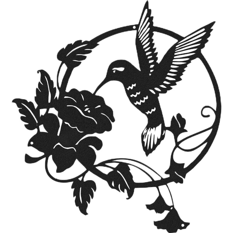 Metall-Vogel-Silhouette, Metall-Wanddekoration, Metallskulptur, runde Wanddekoration, Wandbehang für Zuhause, Büro, Wohnzimmer, Hotel-Dekoration (25