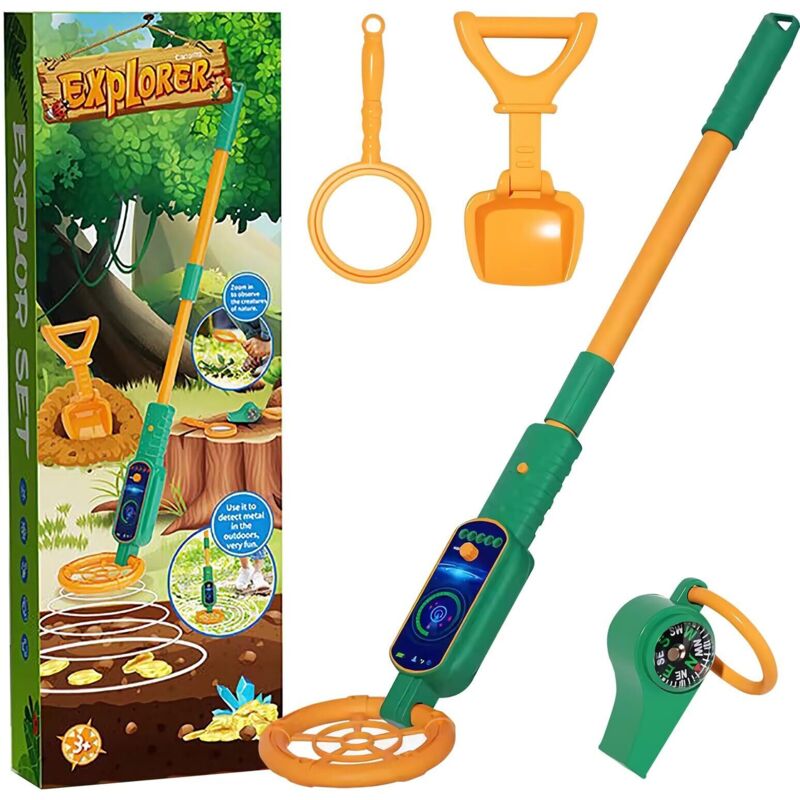 Metalldetektor für Kinder – Leichter Metalldetektor für Kinder, verstellbar von 60 bis 80 cm, perfekt für kleine Spione im Alter von 3 bis 12 Jahren,