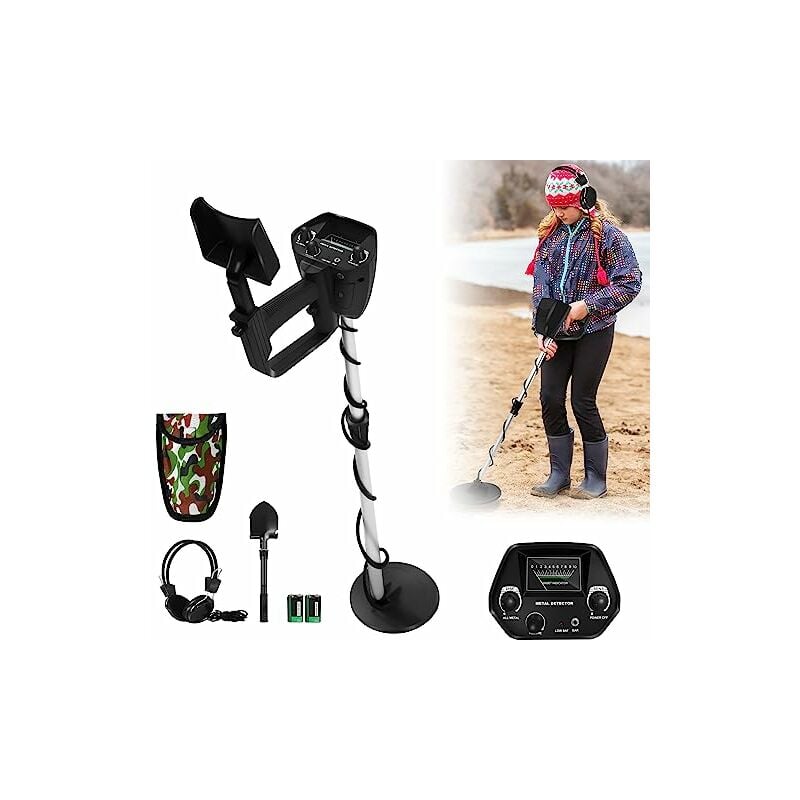 Metalldetektor Kinder Metalldetektoren Metallsuchgerät, Höhe und Volumen einstellbar, wasserdichte Suchspule, All-Metall Funktion und