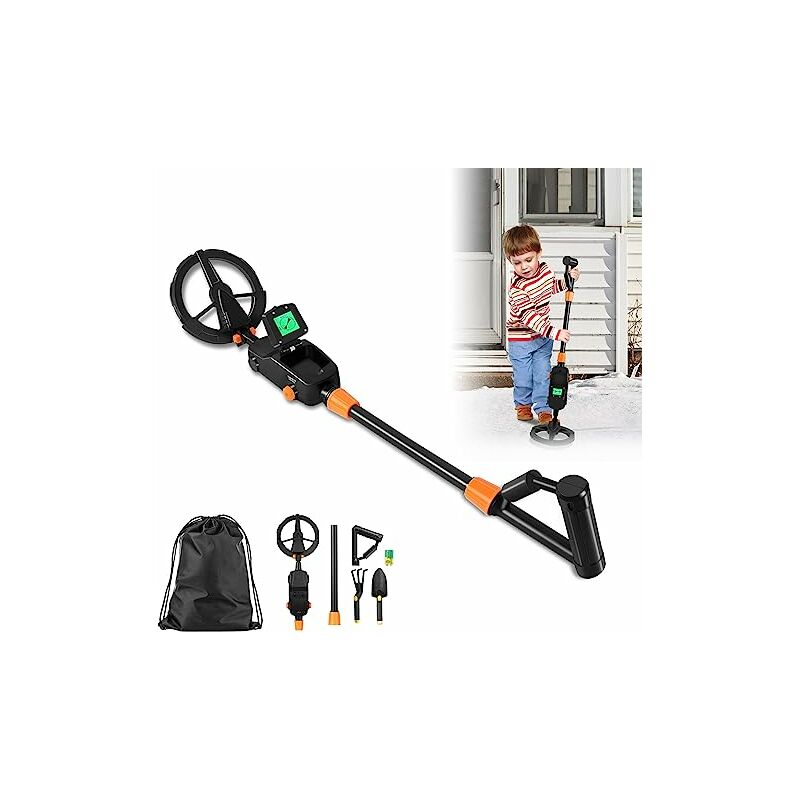 Metalldetektor Kinder Metalldetektoren Metallsuchgerät Metall Detector mit LCD Display und Sound für Gold, Silber und All Metal, mit Pfoten,