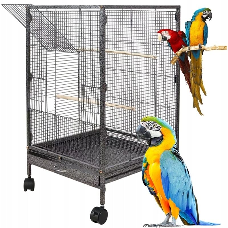 Metallkäfig für exotische Vögel, Voliere für Papageien und Kanarienvögel, 80 cm