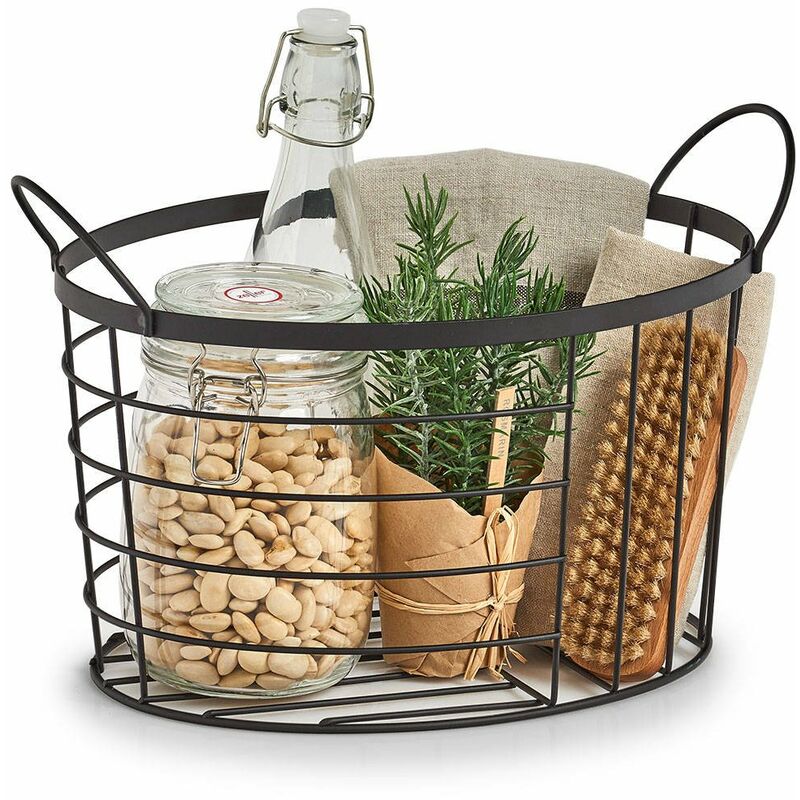 Metallkorb, schwarz, 35 x 23,5 x 23 cm Zeller