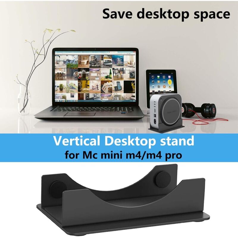 Metallständer für Mac Mini m4/m4 Pro, Desktop-Monitorständer für Apple Mac Mini m4, Mac Mini m4 Ständer, Ständer für das Homeoffice
