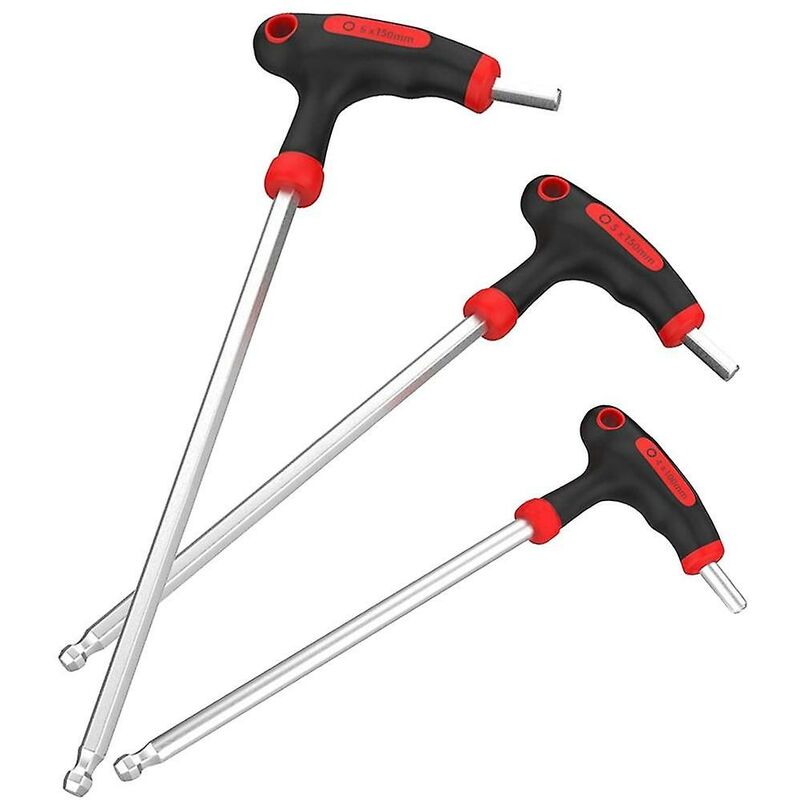 Metrisches Sechskantschlüssel-Set – 4/5/6 mm Fahrrad-Inbusschlüssel T-Griff-Set, metrisch, Standard-Fahrrad-Inbusschlüssel