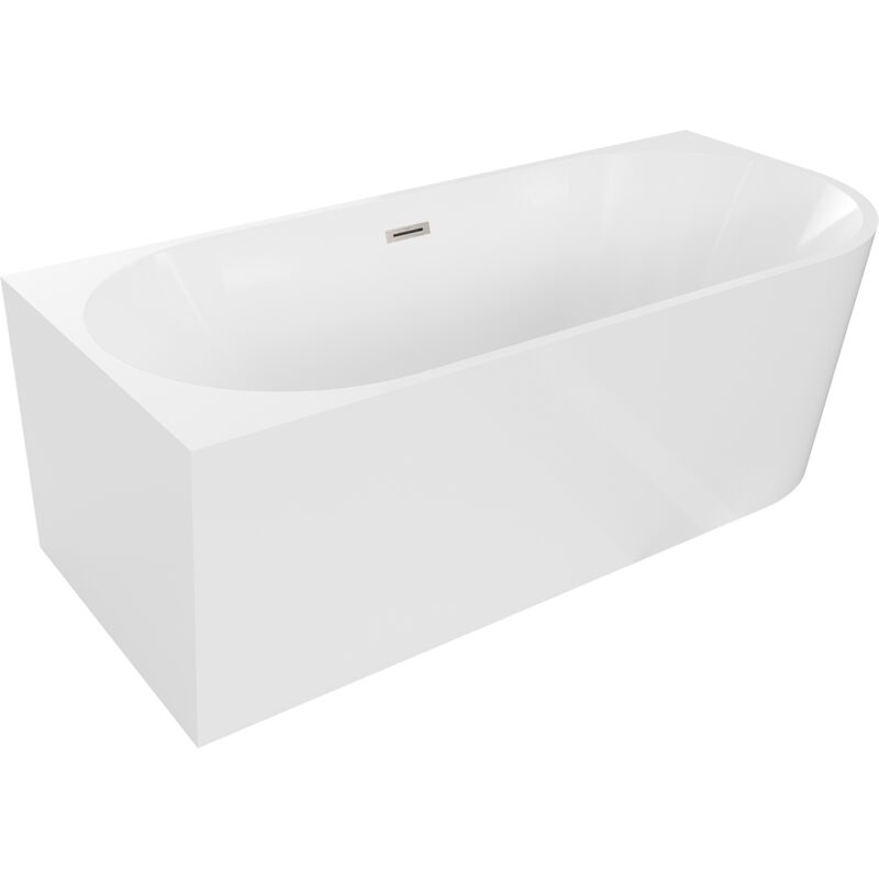 Mia freistehende Eckbadewanne links 160 x 75 cm, weiß, mit abgedämpftem Überlauf - 52691607500 - Mexen