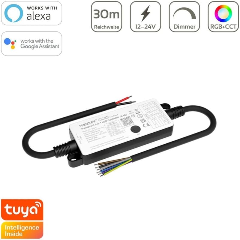 MiBoxer RGB+CCT 5in1 LED Controller IP66 12/24V Multifunktion LED Strip SR5-P