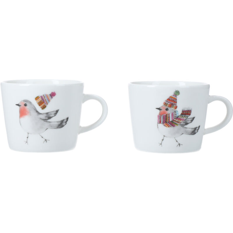 Mikasa Tipperlyhill Set de zwei Tassen de Espresso Kaffee Robin de Porzellan 90 ml, Box de Geschenk de Geschenk