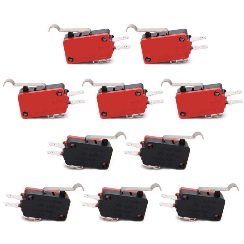 Mikro-Momentan-Endschalter mit gebogenem Arm, SPDT-Schnappschalter, 250 V, 16 A, V-154-1C25, 10er-Packung für Arduino