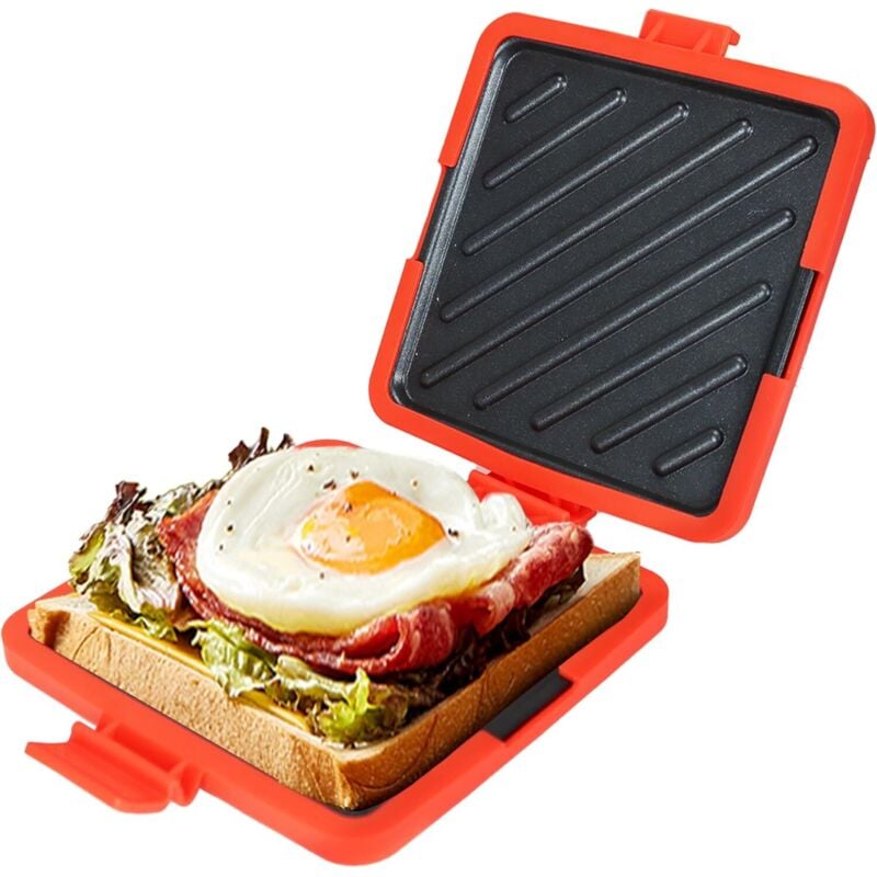 Mikrowellen-Sandwichmaker, kleiner Mehrzwecktoaster, leicht zu reinigen und zu verstauen, ideal für die Zubereitung von Frühstück, Toasts und Snacks