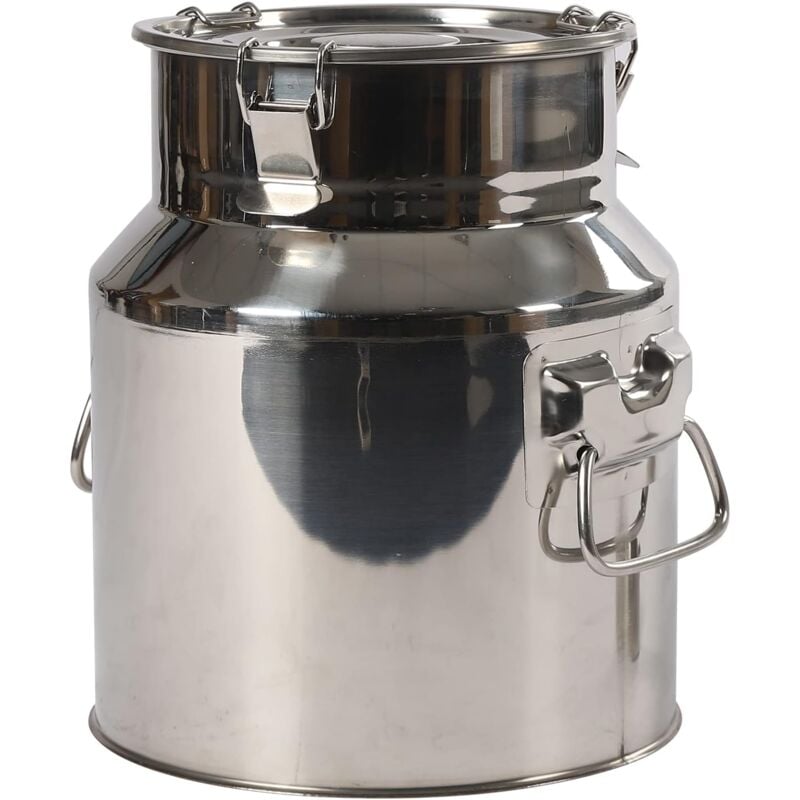 Milchkanne 14L Edelstahl Luftdichte Milchkanne mit Deckel Milchkannen mit Drei Verschlussclips und Silikondichtung zum Transportieren oder zur