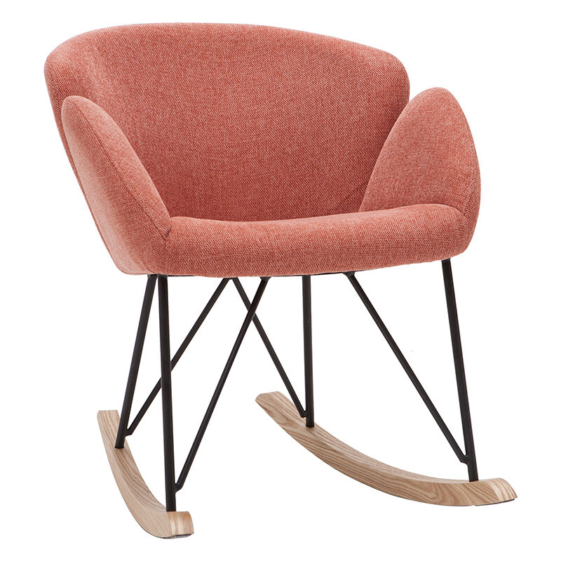 Miliboo - Schaukelstuhl aus Samt-ähnlichen Stoff mit Terrakotta-Muster rhapsody