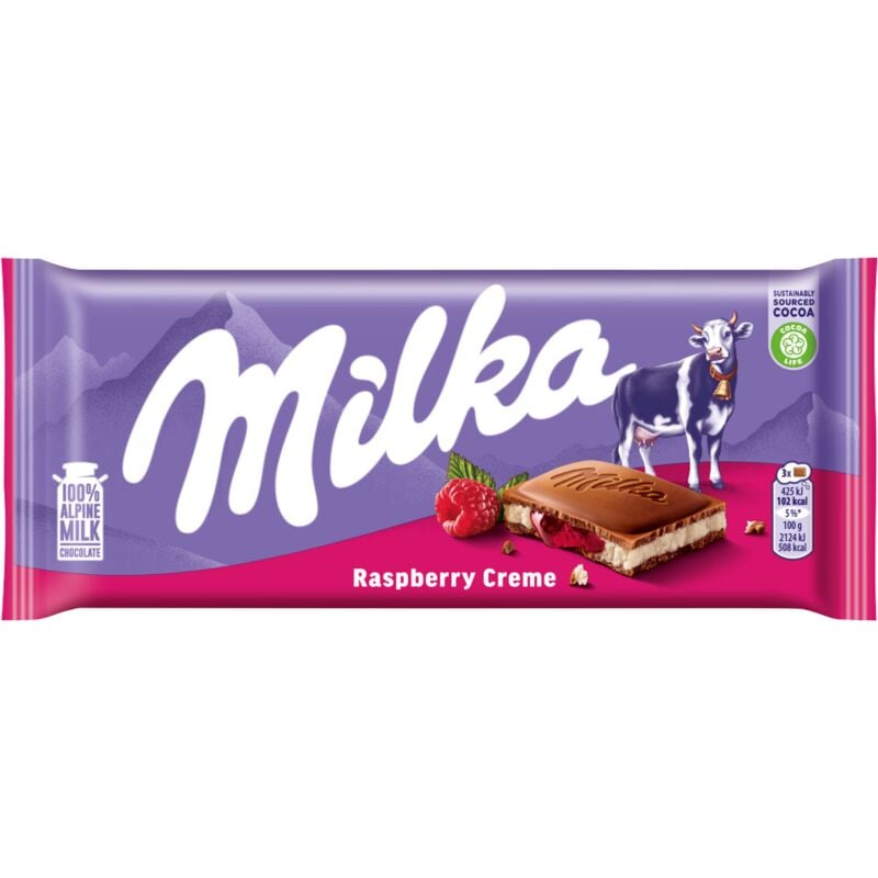 Milka Milchschokolade Himbeere 100 g - Füllung mit Himbeergeschmack