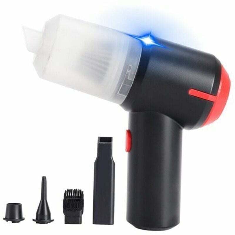 Mini-Akku-Handstaubsauger, 3-in-1-Elektro-Staubsauger, Gebläse und Vakuumpumpe für Laptop, Konsole, Klavier, Auto, Zuhause, Büro – Schwarz