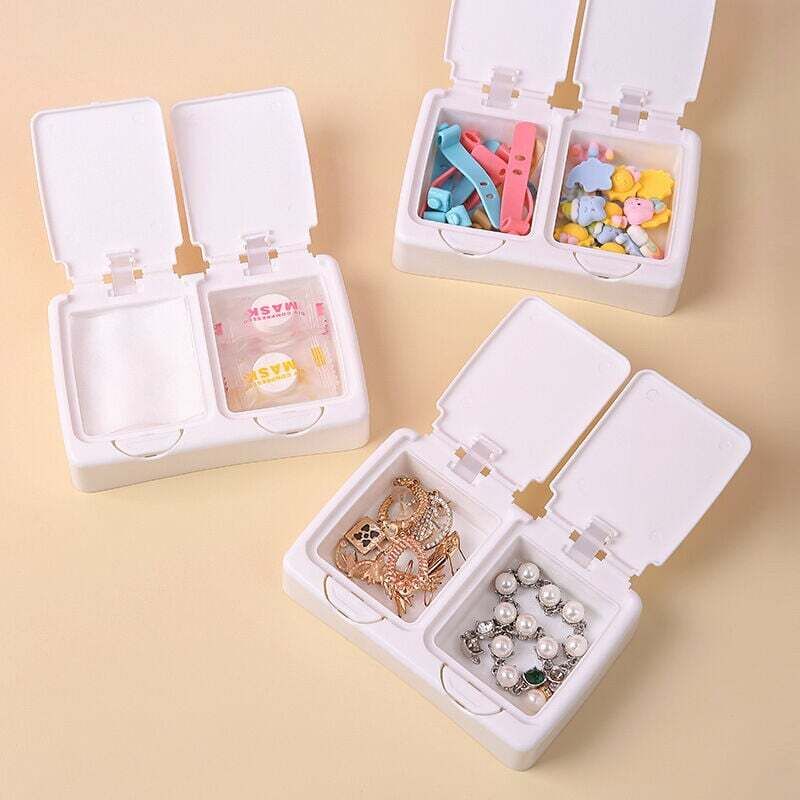 Mini-Aufbewahrungsbox mit kugelförmigem Deckel, Aufbewahrungsbox für Schreibtisch-Schreibwaren, Wattestäbchenbox mit Druckverschluss, Sortierbox für