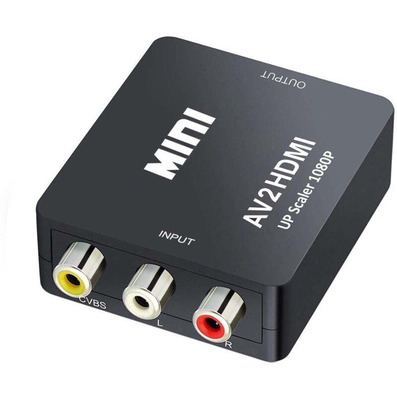 Beijiyi - Mini av rca cvbs zu hdmi Video Audio Konverter Adapter Unterstützung 720 1080P für Kamera, Xbox 360, PS1, PS2, wii, N64, dvd Player, vhs