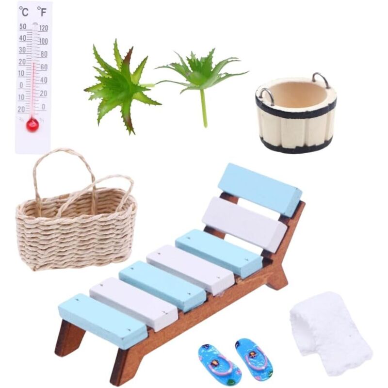 Mini-Dekorationen – Sauna-Accessoires-Set (9-teilig), Requisiten für Mini-Saunaszenen, DIY-Mini-Ornament-Set