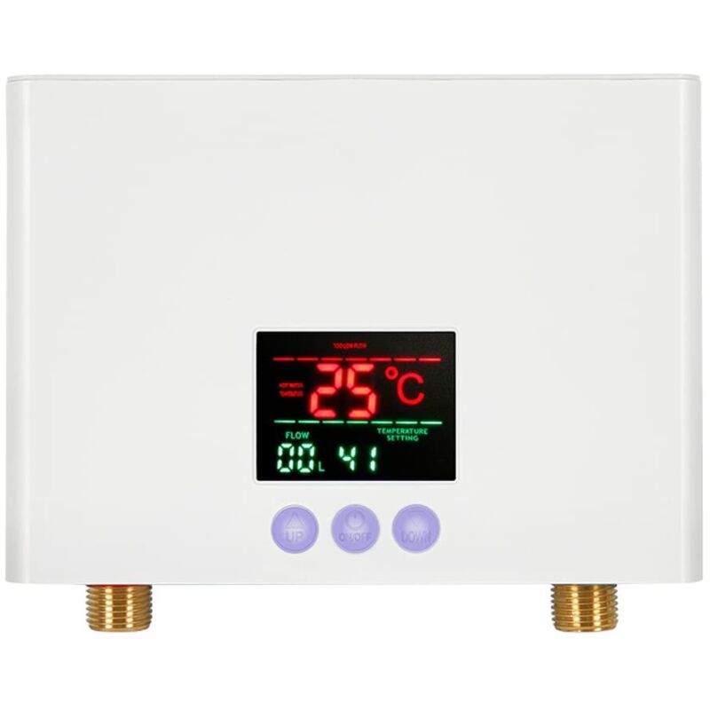 Mini-Elektro-Warmwasserbereiter, 3 kW, wandmontierter Durchlauferhitzer mit LED-Anzeige, 3-stufiger Temperatureinstellung, Fernbedienung für Zuhause,