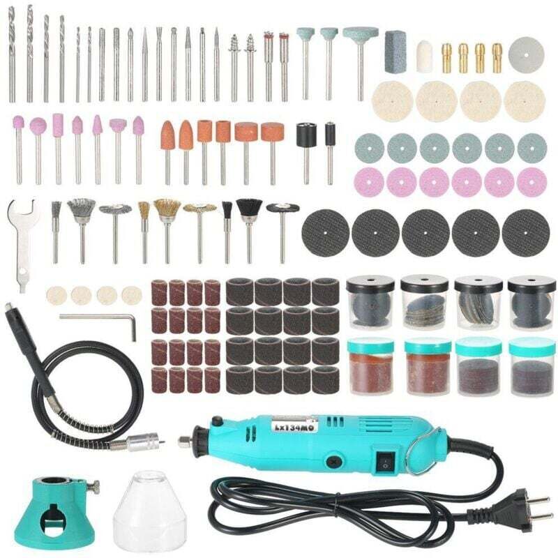 Mini-Elektroschleifer 130W, Mini-Bohrmaschine, Modellbau/Mehrzweck-Rotationswerkzeug – Modellieren/Schneiden/Polieren/Schleifen/ 388 Zubehörteile für