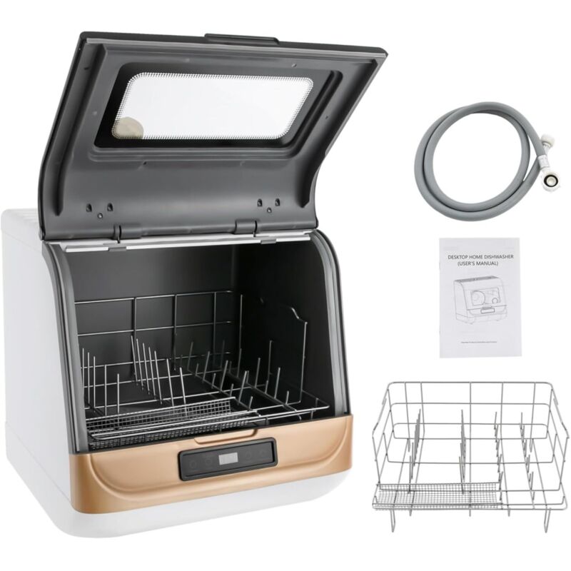 Mini Geschirrspüler freistehende Geschirrspüler Haushalts-Multipurpose-Tisch-Geschirrspüler keine Installation erforderlich, mit Zu- und Ableitung