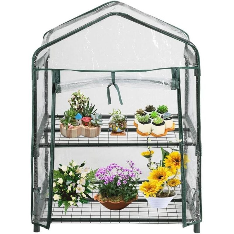 Mini-Gewächshaus und Balkongewächshaus, 2-stöckige Gewächshaus-Gartenabdeckung aus pvc, wasserdichte Mini-Anti-Ultraviolett-Gartenabdeckung (ohne